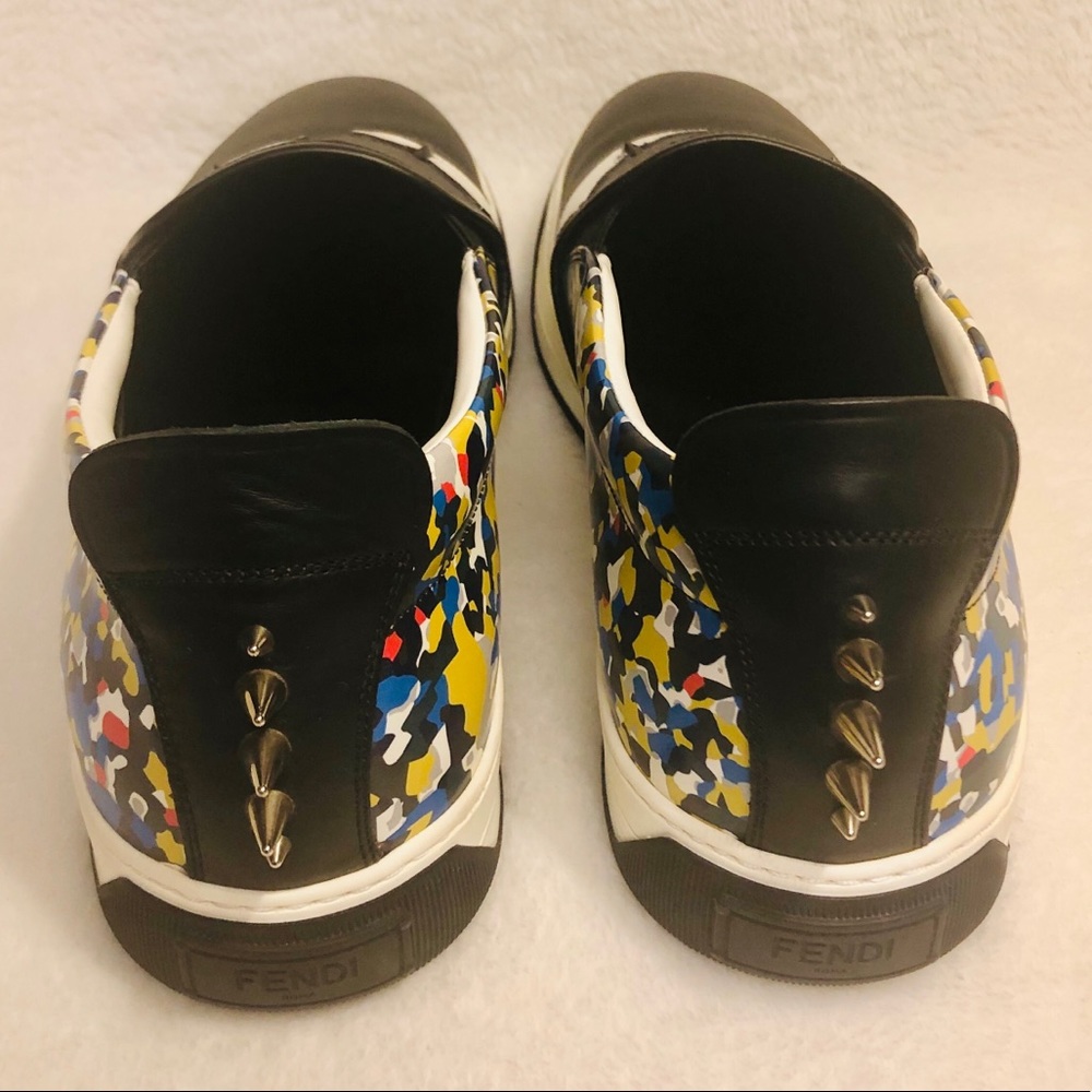 Fendi Monster Eyes Confetti Leather Skate Sneakers - Picture 5 of 8